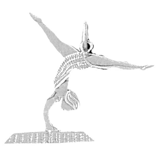 Sterling Silver Gymnast Pendant