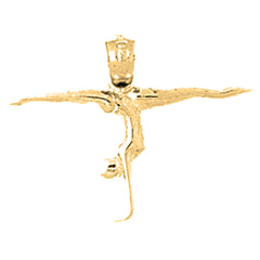 Yellow Gold-plated Silver Gymnast Pendant