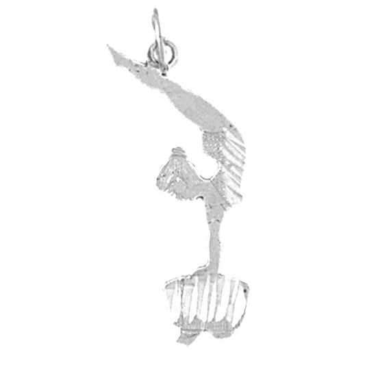 Sterling Silver Gymnast Pendant
