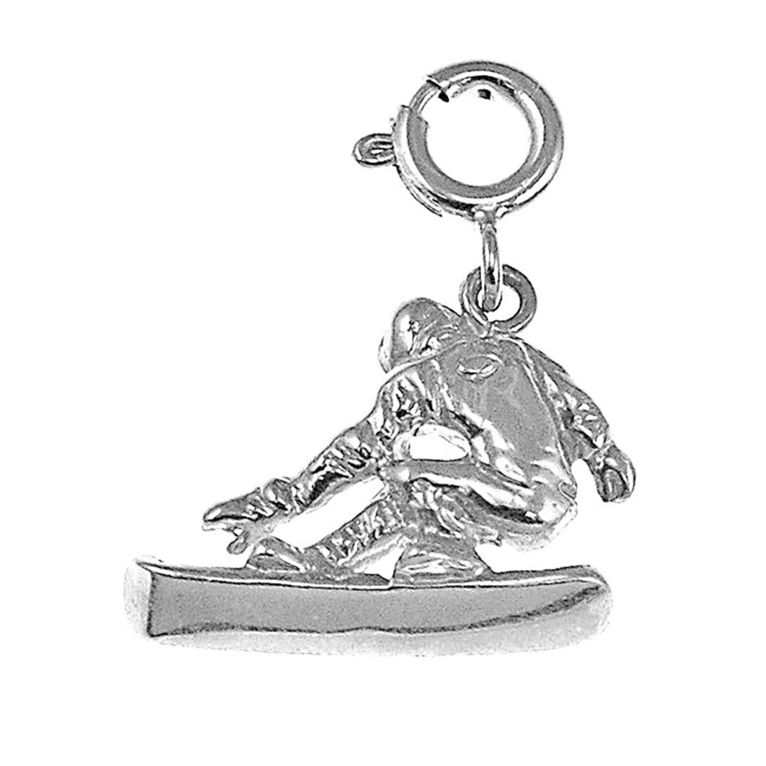 Sterling Silver Snow Boarder Pendant