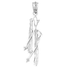 Sterling Silver Set Of Skis Pendant