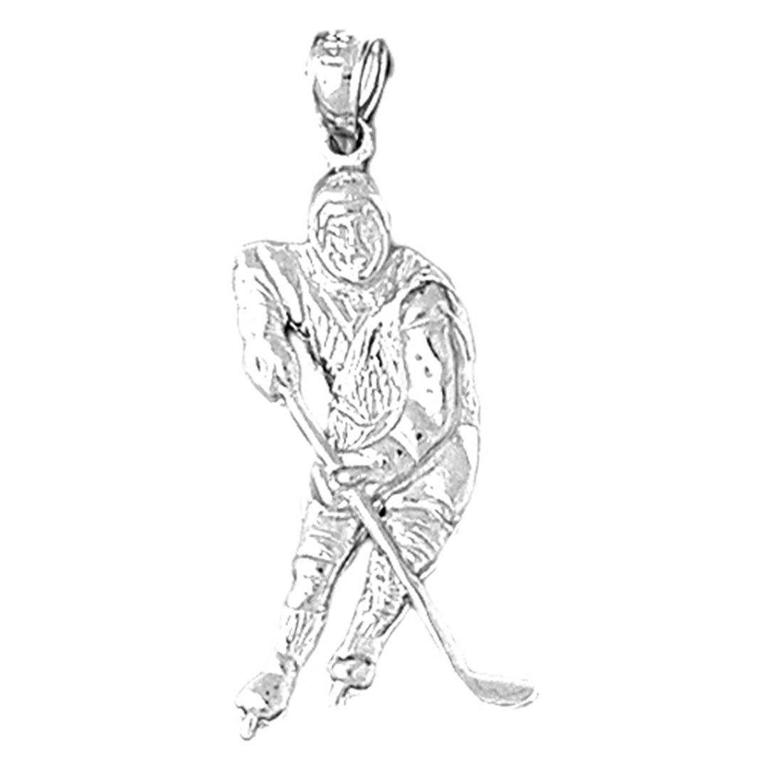 Sterling Silver Hockey Player Pendant