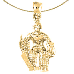 Sterling Silver Hockey Player Pendant (Rhodium or Yellow Gold-plated)