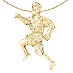 Sterling Silver Runner Pendant (Rhodium or Yellow Gold-plated)