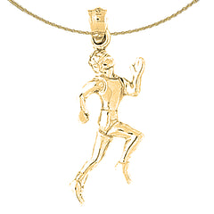 Sterling Silver Runner Pendant (Rhodium or Yellow Gold-plated)