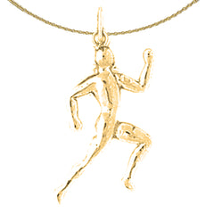Sterling Silver Runner Pendant (Rhodium or Yellow Gold-plated)
