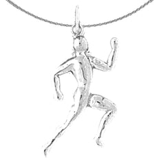 Sterling Silver Runner Pendant (Rhodium or Yellow Gold-plated)