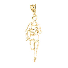 Yellow Gold-plated Silver Runner Pendant