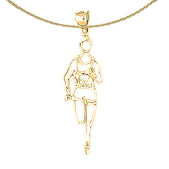 Sterling Silver Runner Pendant (Rhodium or Yellow Gold-plated)