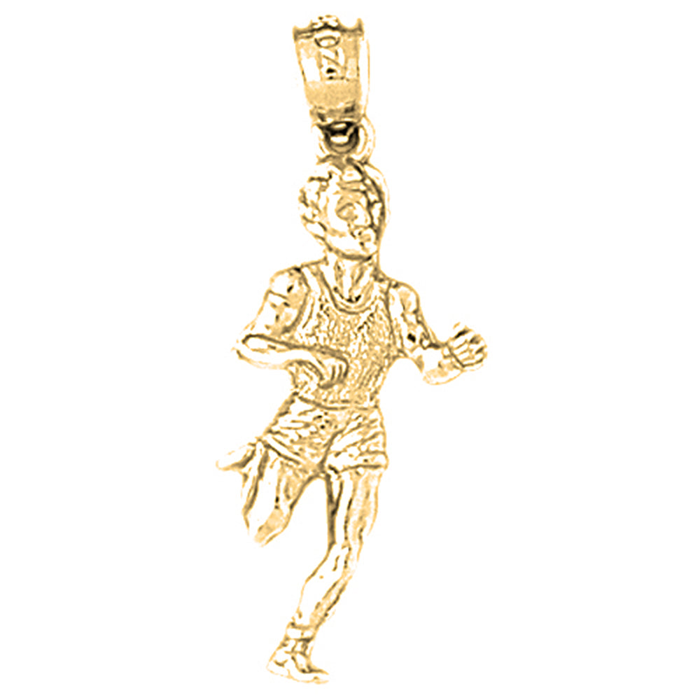 Yellow Gold-plated Silver Runner Pendant