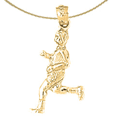 Sterling Silver Runner Pendant (Rhodium or Yellow Gold-plated)
