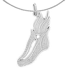 Sterling Silver Tennis Shoes Pendant (Rhodium or Yellow Gold-plated)