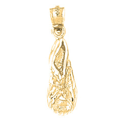 Yellow Gold-plated Silver Tennis Shoes Pendant