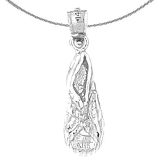 Sterling Silver Tennis Shoes Pendant (Rhodium or Yellow Gold-plated)