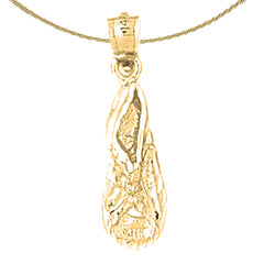 Sterling Silver Tennis Shoes Pendant (Rhodium or Yellow Gold-plated)