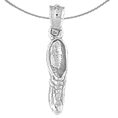 Sterling Silver 3D Tennis Shoes Pendant (Rhodium or Yellow Gold-plated)