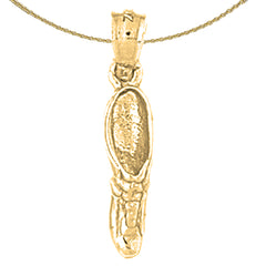 Sterling Silver 3D Tennis Shoes Pendant (Rhodium or Yellow Gold-plated)
