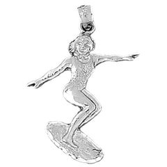 Sterling Silver Surfer Pendant