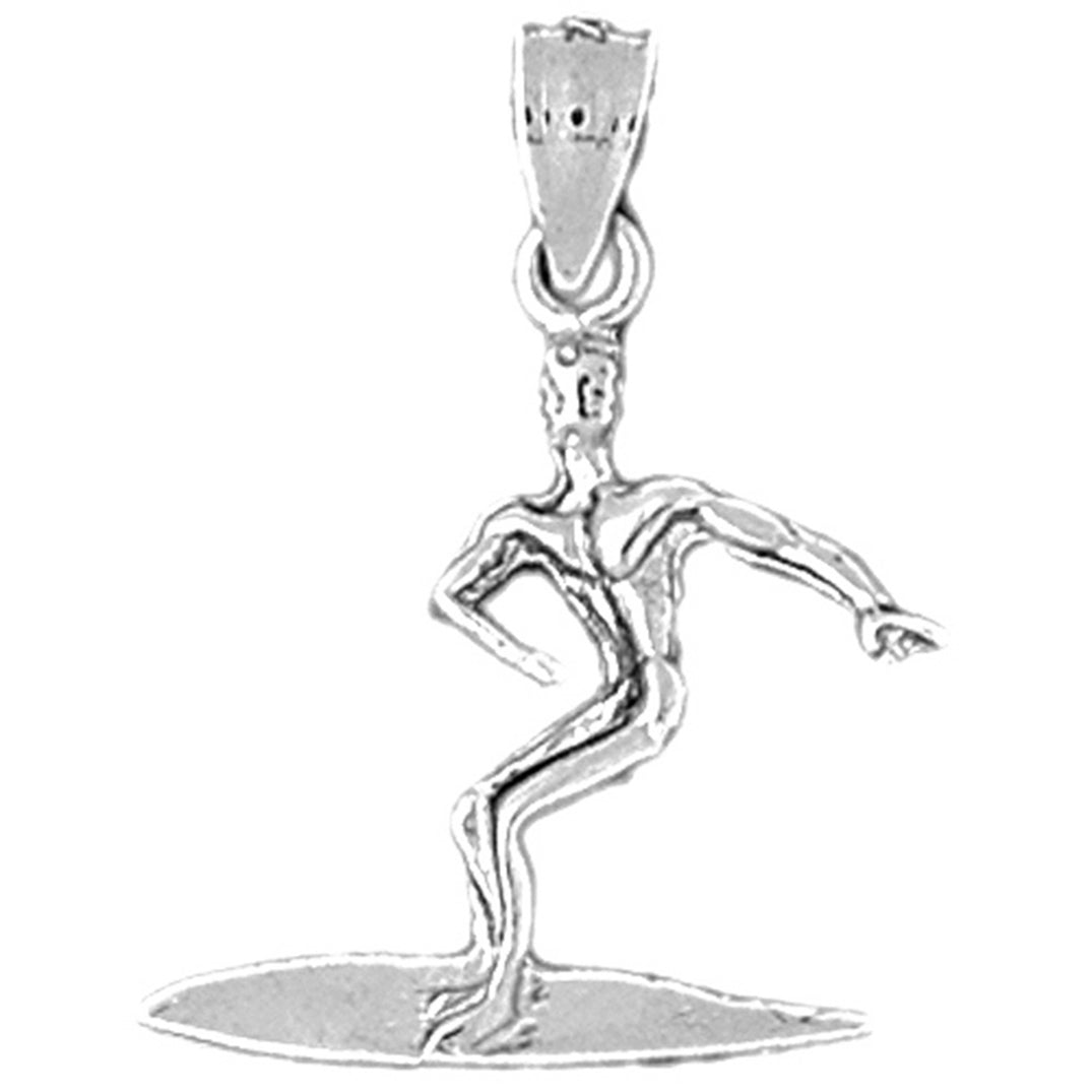 Sterling Silver Surfer Pendant