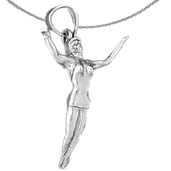 Sterling Silver Swimmer Pendant (Rhodium or Yellow Gold-plated)