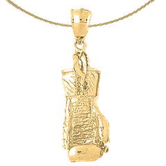 Sterling Silver Boxing Gloves Pendant (Rhodium or Yellow Gold-plated)
