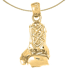 Sterling Silver Boxing Gloves Pendant (Rhodium or Yellow Gold-plated)