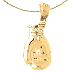 Sterling Silver Boxing Gloves Pendant (Rhodium or Yellow Gold-plated)