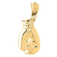 Yellow Gold-plated Silver Boxing Gloves Pendant