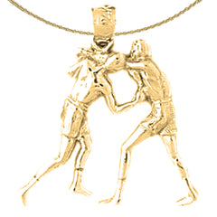 Sterling Silver Boxers Pendant (Rhodium or Yellow Gold-plated)