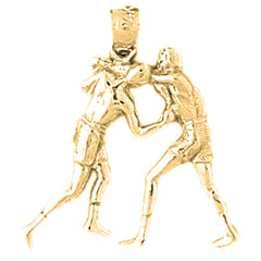 Yellow Gold-plated Silver Boxers Pendant