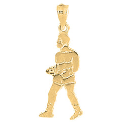 Yellow Gold-plated Silver Boxer Pendant