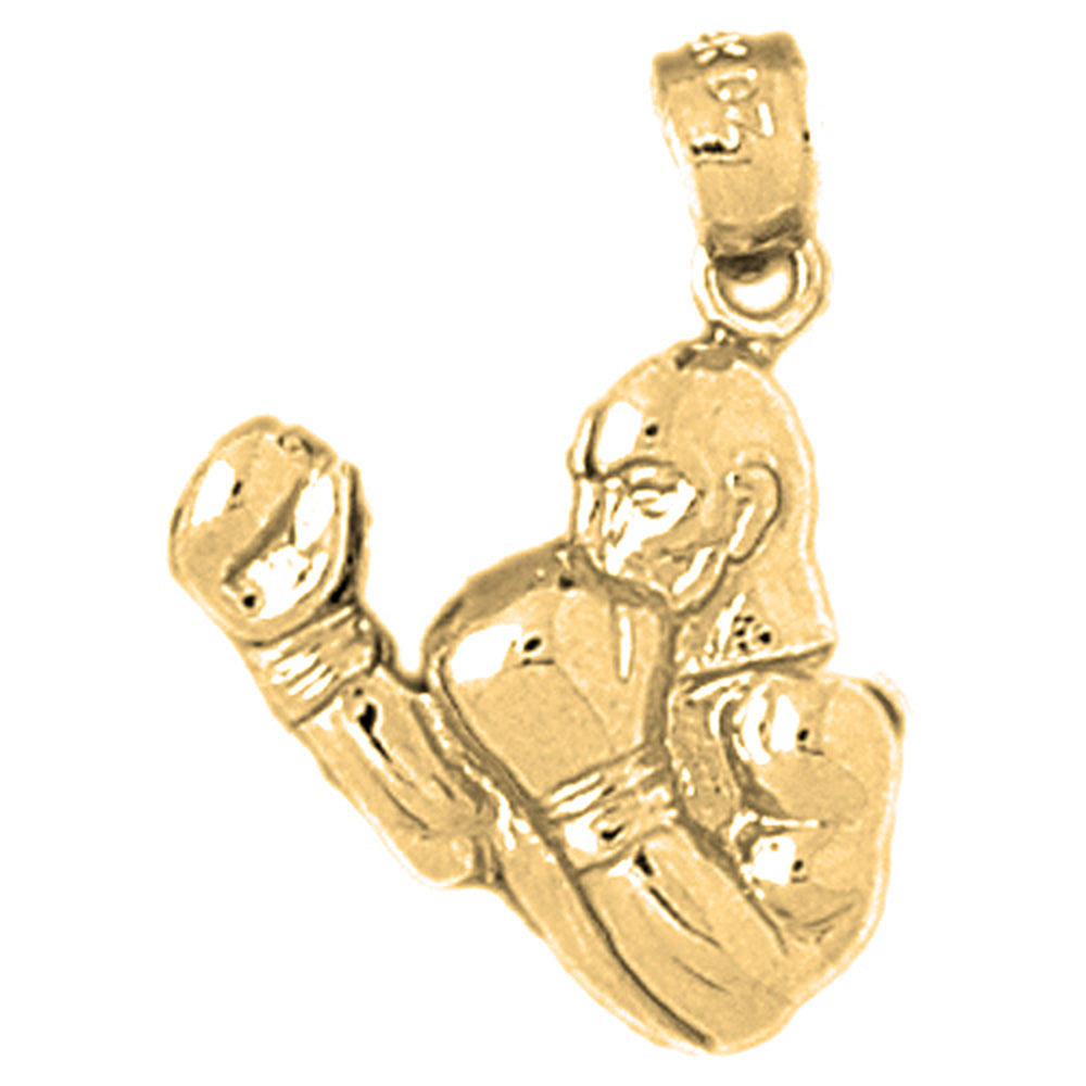 Yellow Gold-plated Silver Boxer Pendant