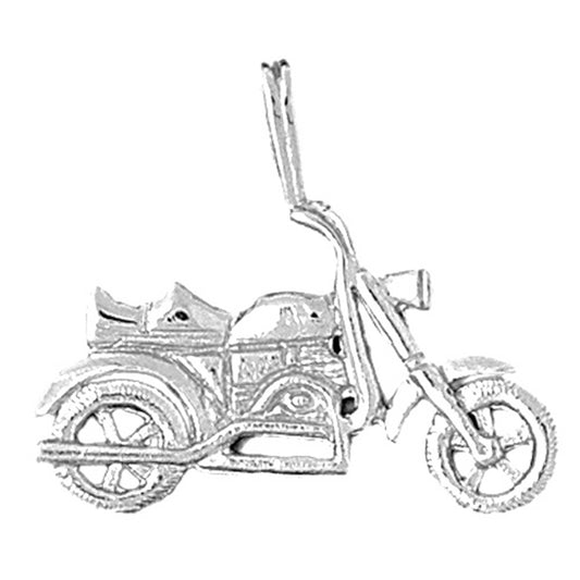 Sterling Silver Motorcycle Pendant