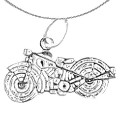Colgante de motocicleta de plata de ley (bañado en rodio o oro amarillo)