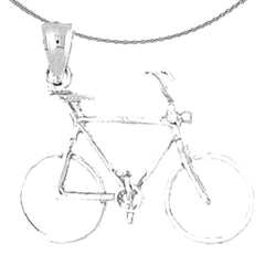 Sterling Silver Bicycle Pendant (Rhodium or Yellow Gold-plated)