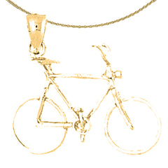 Sterling Silver Bicycle Pendant (Rhodium or Yellow Gold-plated)