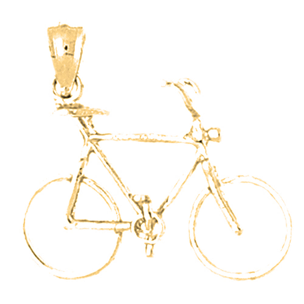 Yellow Gold-plated Silver Bicycle Pendant