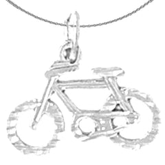 Sterling Silver Bicycle Pendant (Rhodium or Yellow Gold-plated)