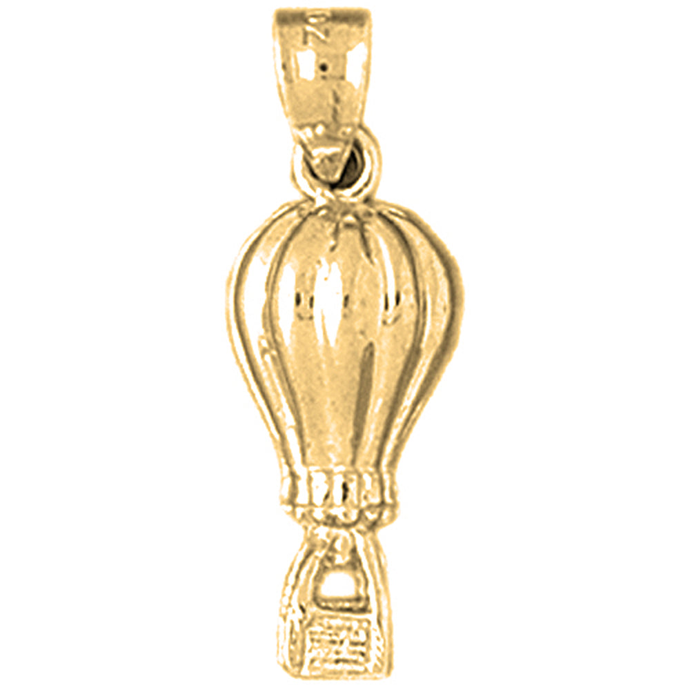 Yellow Gold-plated Silver 3D Hot Air Balloon Pendant