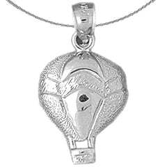 Heißluftballon-Anhänger aus Sterlingsilber (rhodiniert oder gelbgoldbeschichtet)