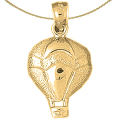 Heißluftballon-Anhänger aus Sterlingsilber (rhodiniert oder gelbgoldbeschichtet)