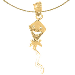 Sterling Silver Kite Pendant (Rhodium or Yellow Gold-plated)