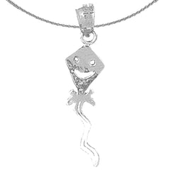 Sterling Silver Kite Pendant (Rhodium or Yellow Gold-plated)