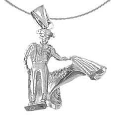 Matador-Anhänger aus Sterlingsilber (rhodiniert oder gelbgoldbeschichtet)