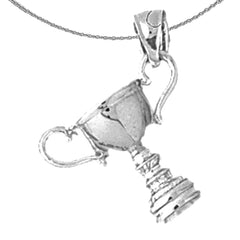 Sterling Silver Trophy Pendant (Rhodium or Yellow Gold-plated)