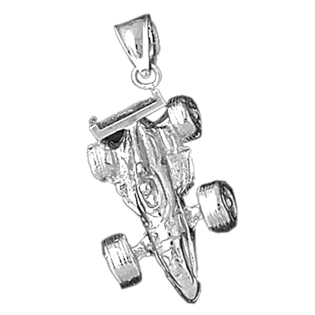 Sterling Silver Race Car Pendant