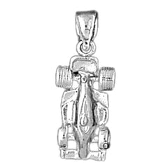 Sterling Silver Race Car Pendant