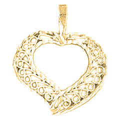 Yellow Gold-plated Silver Heart Pendant