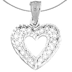 Sterling Silver Heart Pendant (Rhodium or Yellow Gold-plated)