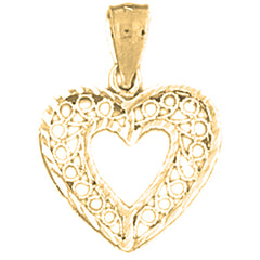 Yellow Gold-plated Silver Heart Pendant